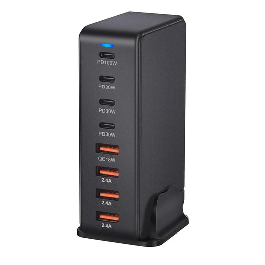 Estação de carregamento GaN 240W com 8 Portas USB Type C PD - Carregamento Rápido 3.0