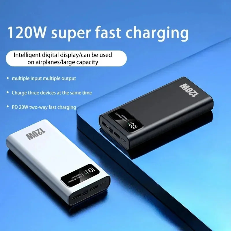 Power Bank de 200000mAh com Super Carga Rápida de 120W | Compatível com iPhone, Samsung, Xiaomi - DGV Distribuidora