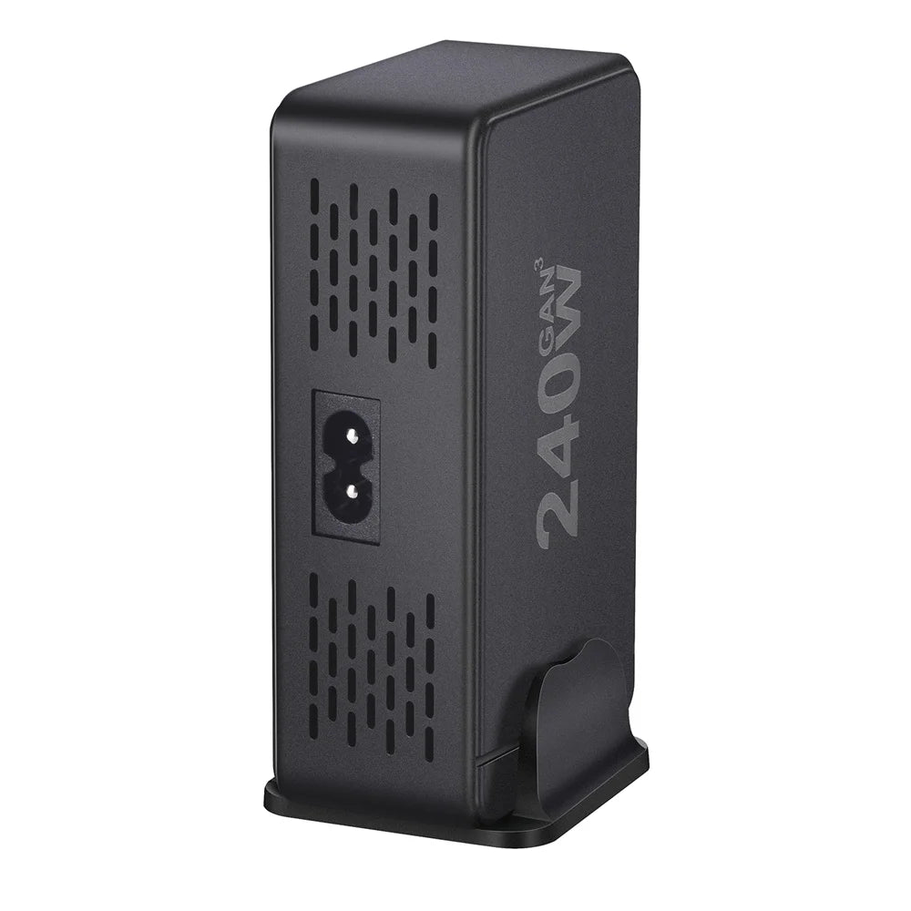 Estação de carregamento GaN 240W com 8 Portas USB Type C PD - Carregamento Rápido 3.0